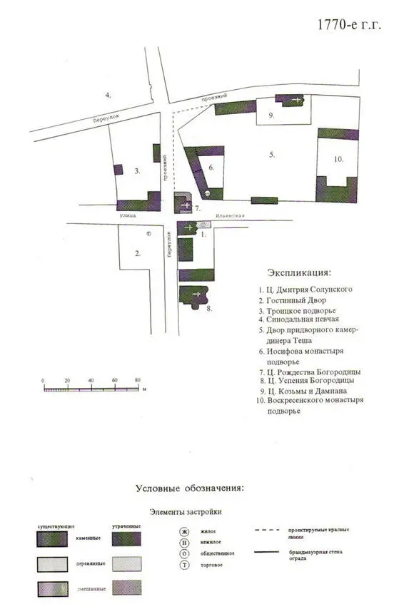 Рис 110 План Ильинской площади 1770 г Схема выполнена Е А Антиповой 1995 - фото 13