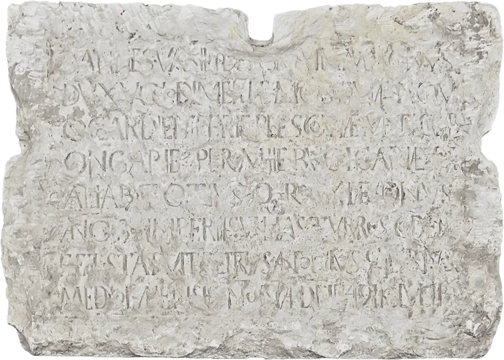 Строительная плита белого камня с латинским текстом со Спасской башни - фото 4