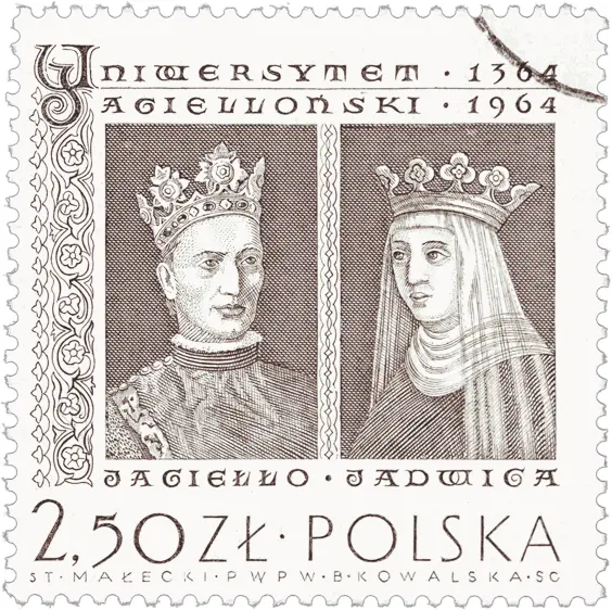 Польская марка с изображением литовского великого князя Владислава II Ягелло и - фото 10