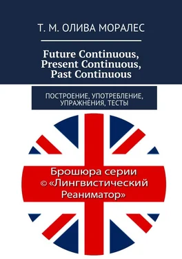 Татьяна Олива Моралес Future Continuous, Present Continuous, Past Continuous. Построение, употребление, упражнения, тесты обложка книги