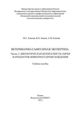 М. Ежкова Ветеринарно-санитарная экспертиза. Часть 2. Биологическая безопасность сырья и продуктов животного происхождения обложка книги