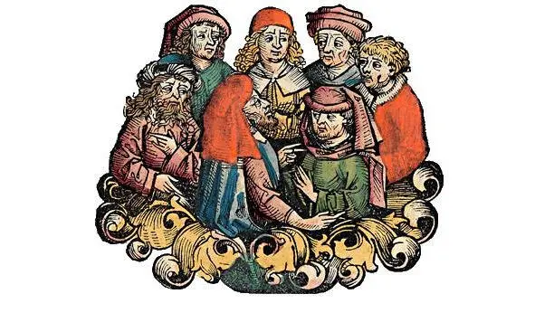 Семь мудрецов Иллюстрация из книги Г Шеделя Всемирная хроника 1493 - фото 1