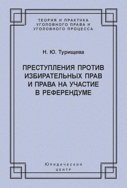 Наталья Турищева Преступления против избирательных прав и права на участие в референдуме обложка книги