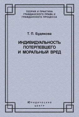 Татьяна Будякова Индивидуальность потерпевшего и моральный вред обложка книги