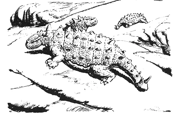 11 SCOLOSAURUS CUTLERI 1948 год рисунок пером и тушью на бумаге 14x195 - фото 14