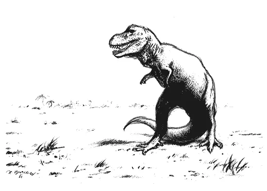 12 TYRANNOSAURUS IMPERIOSUS 1980 год рисунок карандашом на бумаге 195х29 - фото 16