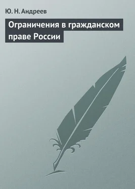 Юрий Андреев Ограничения в гражданском праве России обложка книги