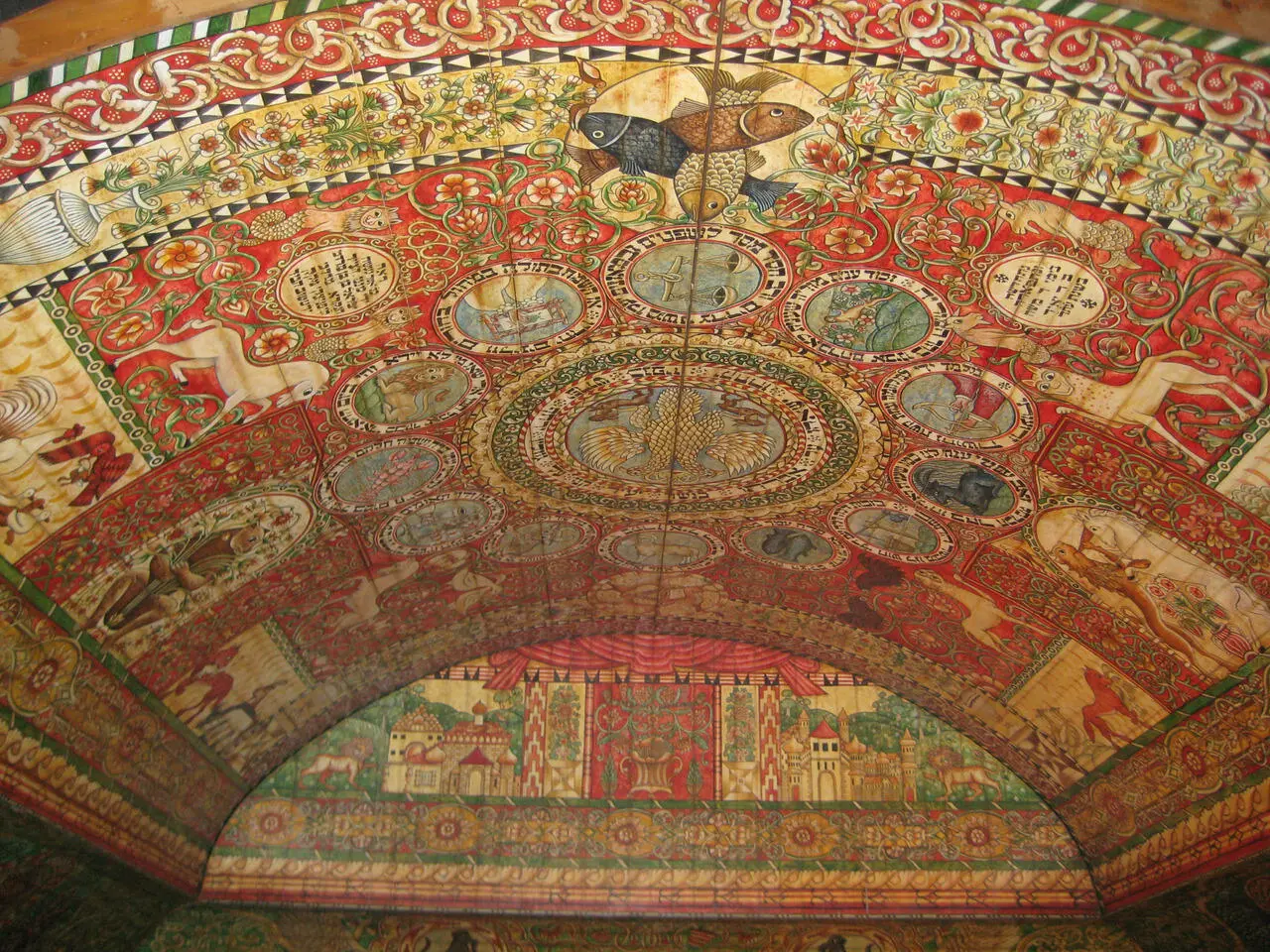 Потолок синагоги в Ходорово Музей Еврейской диаспоры Составители музея люди - фото 6