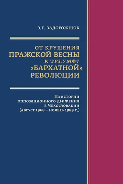 Элла Задорожнюк От крушения Пражской весны к триумфу «бархатной» революции. Из истории оппозиционного движения в Чехословакии (август 1968 – ноябрь 1989 г.) обложка книги