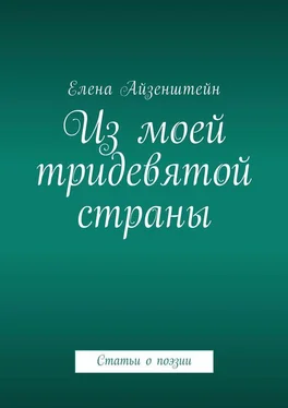 Елена Айзенштейн Из моей тридевятой страны. Статьи о поэзии