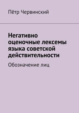 Пётр Червинский Негативно оценочные лексемы языка советской действительности. Обозначение лиц обложка книги