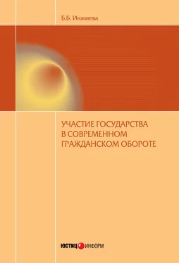 Буйнта Инжиева Участие государства в современном гражданском обороте обложка книги