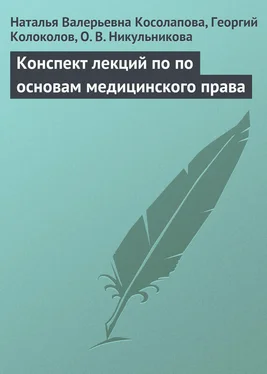 Георгий Колоколов Конспект лекций по основам медицинского права обложка книги