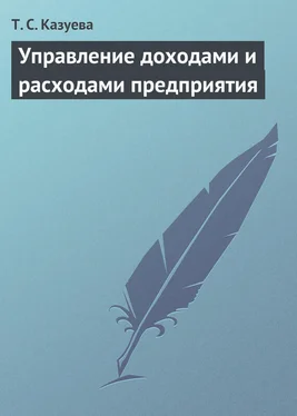 Татьяна Казуева Управление доходами и расходами предприятия обложка книги