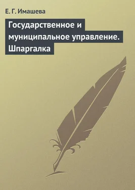 Е. Имашева Государственное и муниципальное управление. Шпаргалка обложка книги