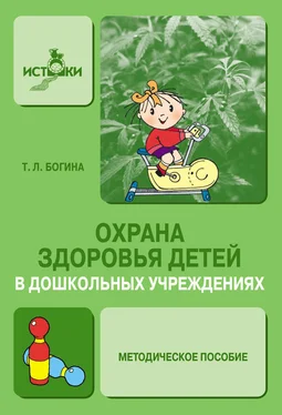 Т. Богина Охрана здоровья детей в дошкольных учреждениях. Методическое пособие обложка книги