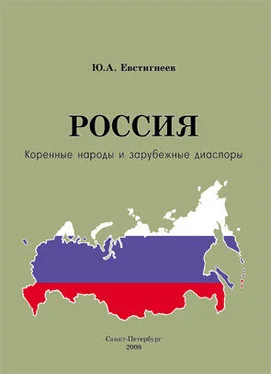 Юрий Евстигнеев Россия: коренные народы и зарубежные диаспоры (краткий этно-исторический справочник) обложка книги