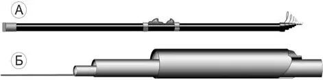 Рис 1 Удилища для бегучей А и глухой Б оснасток Не менее важной - фото 1