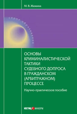 Марина Жижина Основы криминалистической тактики судебного допроса в гражданском (арбитражном) процессе: научно-практическое пособие обложка книги