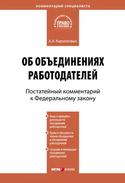 Андрей Кирилловых Комментарий к Федеральному закону от 27 ноября 2002 г. №156-ФЗ «Об объединениях работодателей» (постатейный) обложка книги