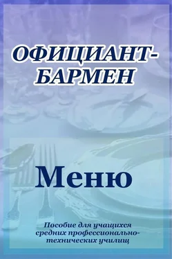 Илья Мельников Официант-бармен. Меню обложка книги