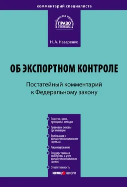 Наталия Назаренко Комментарий к Федеральному закону «Об экспортном контроле» (постатейный) обложка книги