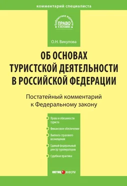 Олеся Викулова Комментарий к Федеральному закону «Об основах туристской деятельности в Российской Федерации» обложка книги