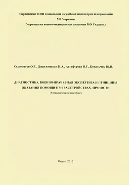 Юрий Ковальчук Диагностика, военно-врачебная экспертиза и принципы оказания помощи при расстройствах личности: методическое пособие обложка книги