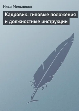 Илья Мельников Кадровик: типовые положения и должностные инструкции обложка книги