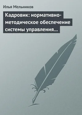 Илья Мельников Кадровик: нормативно-методическое обеспечение системы управления персоналом обложка книги