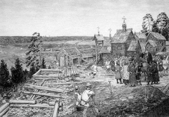 А Васнецов Основание Москвы Постройки первых стен Кремля Юрием Долгоруким в - фото 11