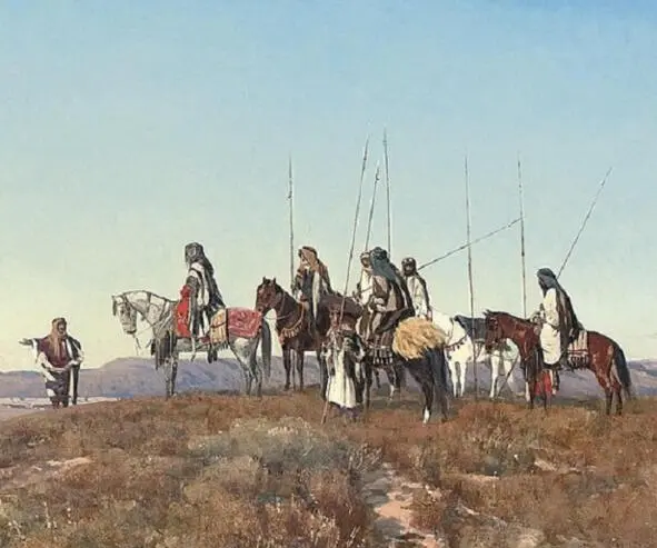 Воины пустыни фрагмент картины художника Евгения Феликса Брахта Они имеют - фото 2