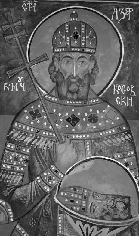 Святой князь Лазарь Сербский Фреска в монастыре Подмалинско Выполнена - фото 17