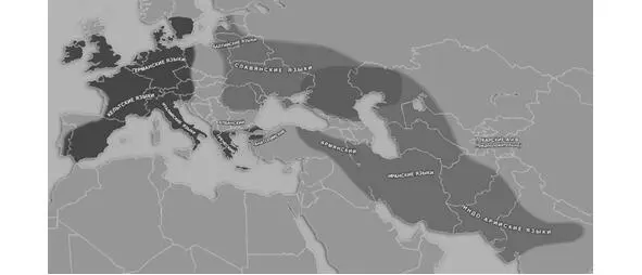 Zonele indoeuropene din Kentum albastru și Satem roșu Suprafața inițială - фото 1