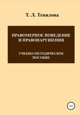 Татьяна Тенилова Правомерное поведение и правонарушения обложка книги