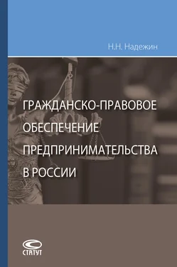 Николай Надежин Гражданско-правовое обеспечение предпринимательства в России обложка книги