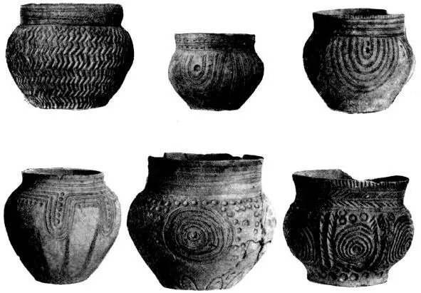 Temporal lobed rings Blackened tableware with a spiral ornament The ceramics - фото 38