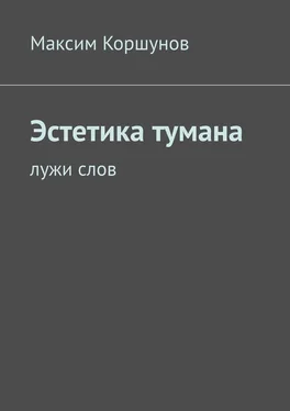 Максим Коршунов Эстетика тумана. Лужи слов обложка книги