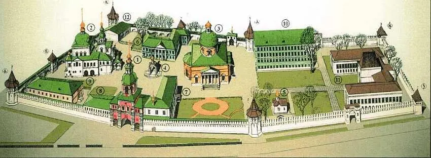 Московский Данилов монастырь Схема архитектора Н А Ловкунас Строения 1 - фото 13