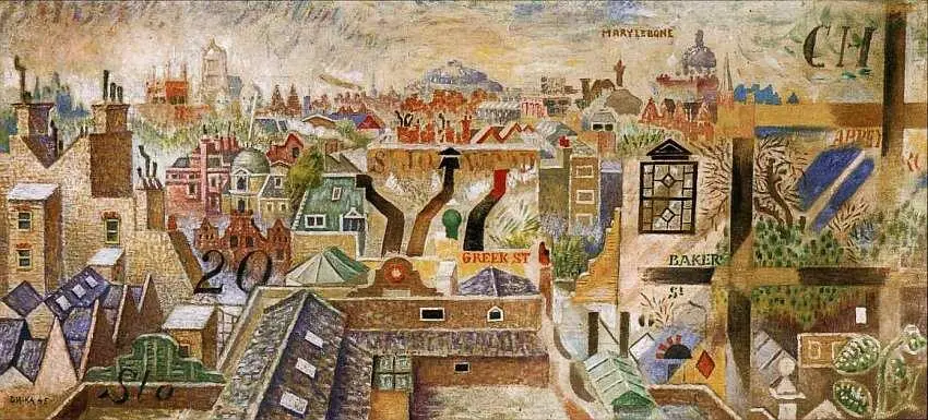 Никос ХаджикуриакосГика 19061994 Лондонские крыши I 1945 Холст масло - фото 85