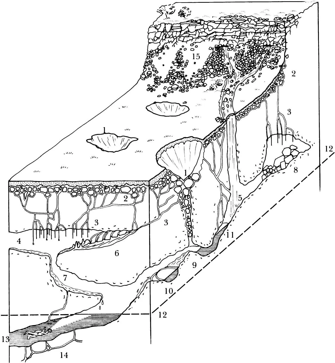 Fig 26 Cave habitats and structural features in a limestone upland 1 - фото 12