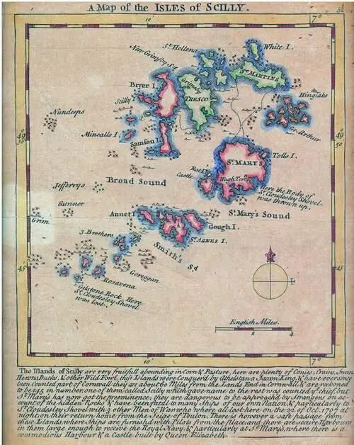 FIG 4Eighteenthcentury map of the Isles of Scilly probably based on the - фото 4