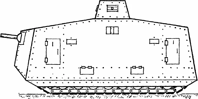 Танк А7 V образца 1918 годаконструкции Фольмера Боевой вес 35 тонн - фото 1