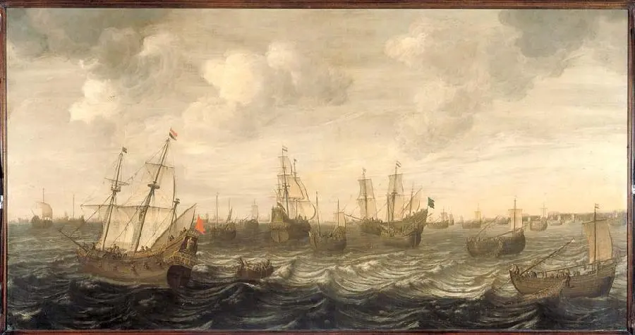 Голландский рыбацкий флот под парусом 1701 Beelt Cornelis Нападение начала - фото 29