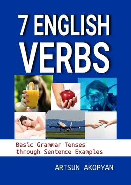 Artsun Akopyan 7 English Verbs. Basic Grammar Tenses through Sentence Examples обложка книги