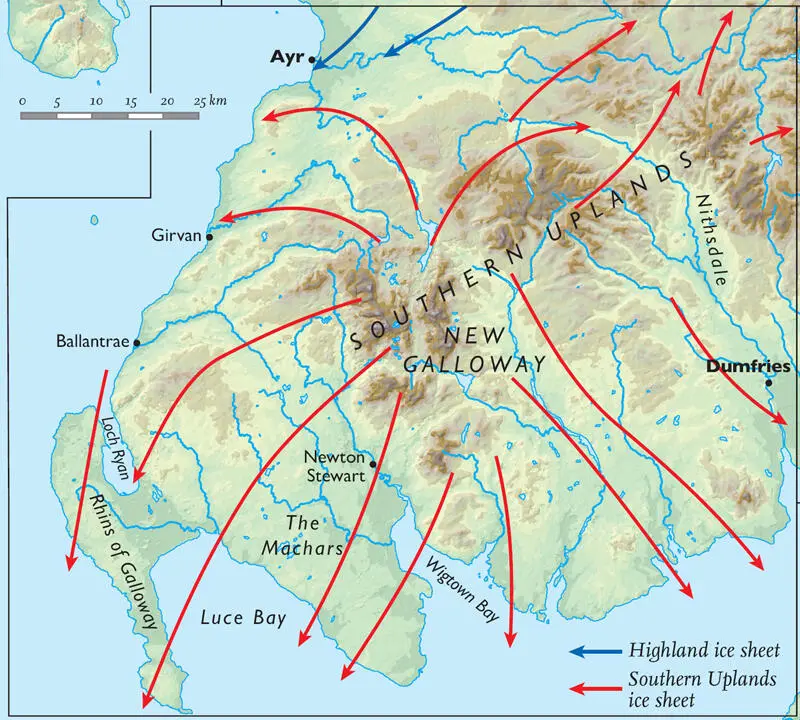 FIG 53 Generalised map of ice flow during the Devensian It is often the case - фото 28