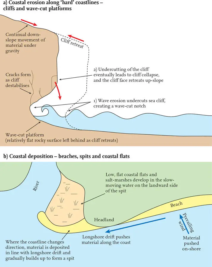FIG 11 Coastal slopes erosion and deposition a vertical profile and b - фото 7