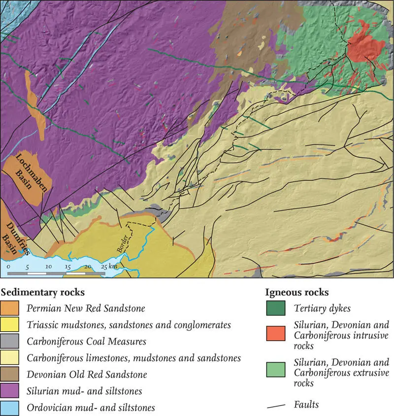 FIG 59 Simplified geology and hillshaded topography for Area 2 By the - фото 32