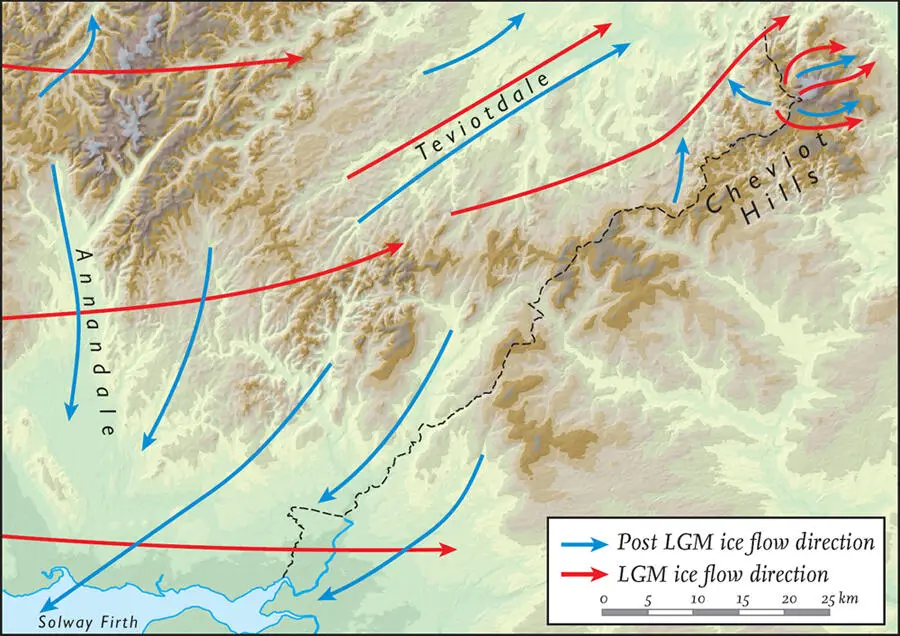 FIG 62 Ice flow in Area 2 at different times during the Devensian LGM is Late - фото 33