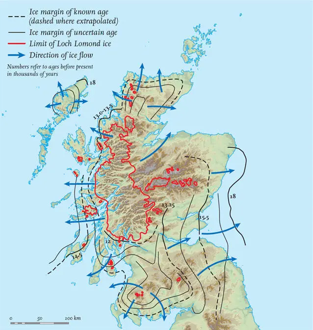 FIG 38 Shrinking of the main Scottish ice sheet over the last 18000 years - фото 19